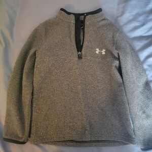 Under Armour Gray Quarter-Zip Fleece Pullover Size 4